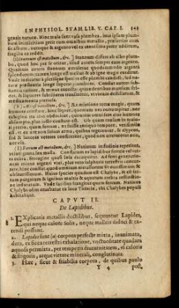 Caput II. De Lapidibus.