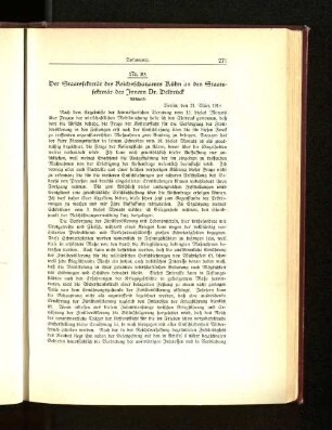 Nr. 83. Der Staatssekretär des Reichsschatzamts Kühn an den Staatssekretär des Innern Dr. Delbrück
