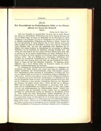 Nr. 83. Der Staatssekretär des Reichsschatzamts Kühn an den Staatssekretär des Innern Dr. Delbrück