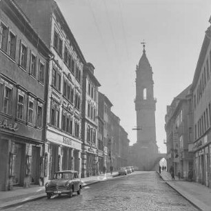 Bautzen. Blick über die Reichenstraße zum Reichenturm