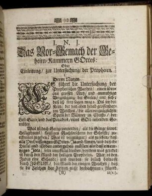 [Einleitung zu den Prophetischen Schrifften]