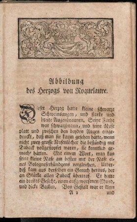 Abbildung des Herzogs von Roquelaure.