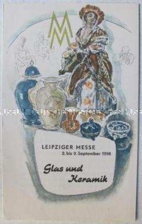 Werbeprospekt zur Leipziger Herbstmesse 1956 für Glas und Keramik