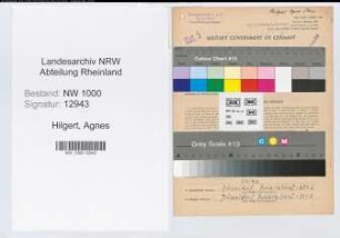 Entnazifizierung Agnes Hilgert, geb. 20.12.1894 (Postassistentin)