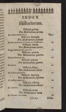 Index. Historiarum