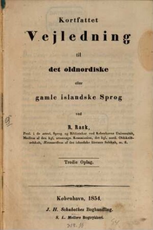 Kortfattet Vejledning til det' oldnordiske eller gamle islandske Sprog