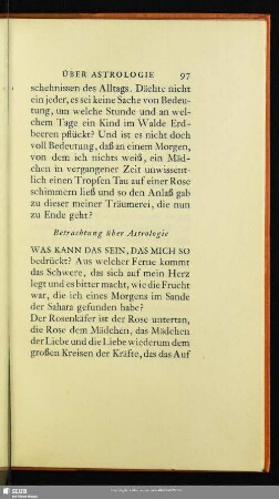 Betrachtung über Astrologie