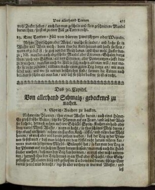 Das 30. Capitel. Von allerhand Schmaltz-gebackenes zu machen.