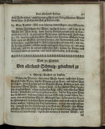 Das 30. Capitel. Von allerhand Schmaltz-gebackenes zu machen.