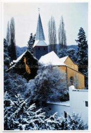 Blick aus dem Atelier von Alfred Kerger auf die Alte Kirche in Bonn-Kessenich