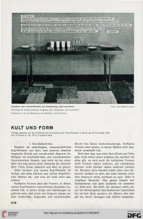 5: Kult und Form : Vortrag gehalten bei der Eröffnung der Ausstellung des Kunst-Dienstes in Berlin am 10. November 1930