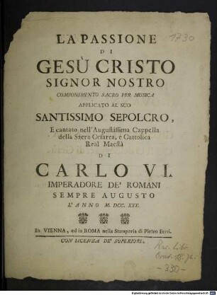 La Passione di Gesù Cristo Signor Nostro