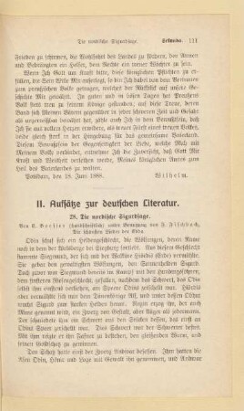 II. Aufsätze zur deutschen Literatur