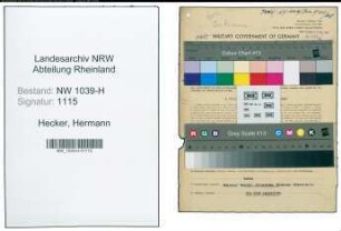 Entnazifizierung Hermann Hecker , geb. 04.08.1892 (Kaufmann)