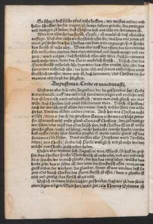Augustinus/ Crede et manducasti.