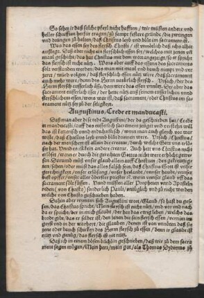 Augustinus/ Crede et manducasti.