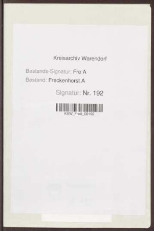 Rechnungsbelege Kirchspiel Freckenhorst