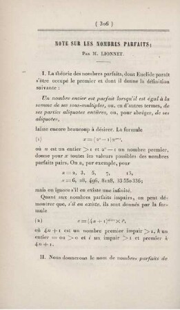 Note sur les nombres parfaits.