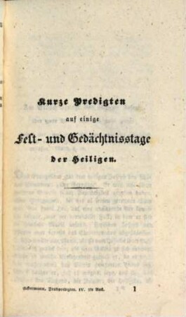 Kurze Frühpredigten auf alle Sonn- und Festtagen des ganzen Kirchenjahres, 4