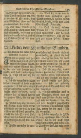 XXII. Lieder vom Christlichen Glauben