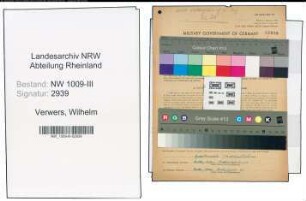 Entnazifizierung Wilhelm Verwers , geb. 22.08.1903 (Drucker)
