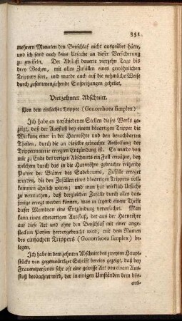 Vierzehnter Abschnitt. Von dem einfachen Tripper (Gonorrhoea simplex)