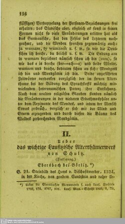 Ueber das wichtige Lausitzische Alterthümerwerk von Schultz : (Fortsetzung)