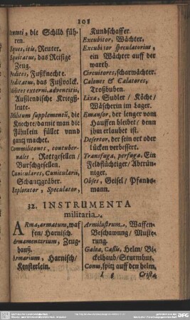 32. Instrumenta militaria
