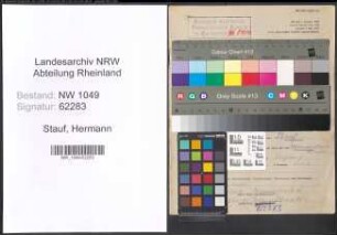 Entnazifizierung Hermann Stauf , geb. 03.02.1901 (Schlosser)