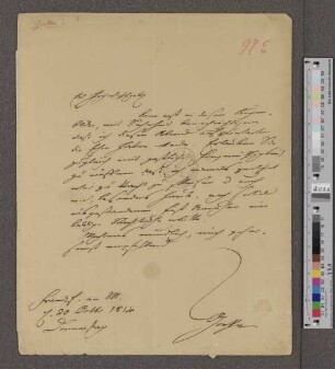 Brief an Karl Cäsar von Leonhard