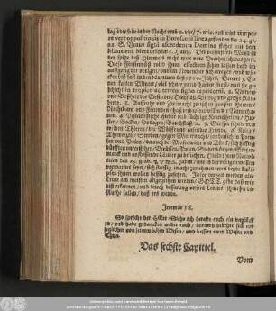 Das sechste Capittel. Vom Krieg/ Auffruhr/ auch von anderm unglück dieser schnöden und bösen Welt.