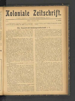 Die Baumwoll_Aktiengesellschaft i. V.