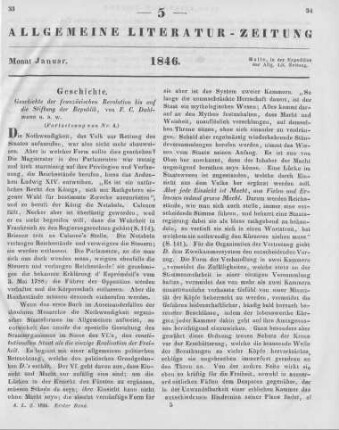 Dahlmann, F. C.: Geschichte der französischen Revolution bis auf die Stiftung der Republik. Leipzig: Weidmann 1845 (Fortsetzung von Nr. 4.)