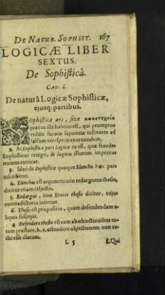 Logicae Liber Sextus.