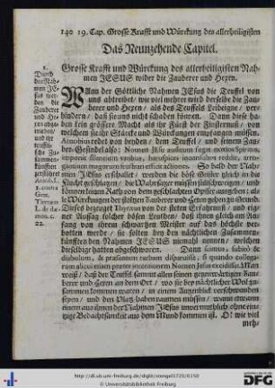 Das Neunzehende Capitel.