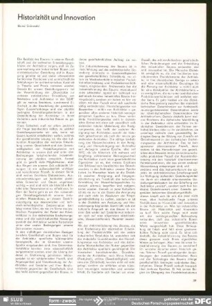 Historizität und Innovation