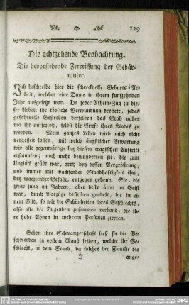 Die achtzehende Beobachtung. Die bevorstehende Zerreissung der Gebärmuter