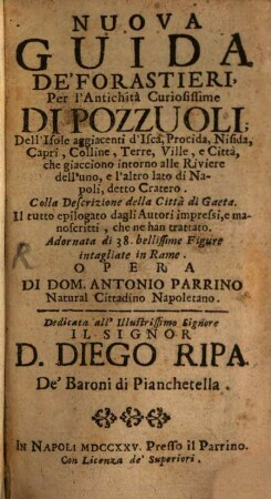 Nuova Guida de'forastieri per l'antichità curiosissime di Puzzuoli