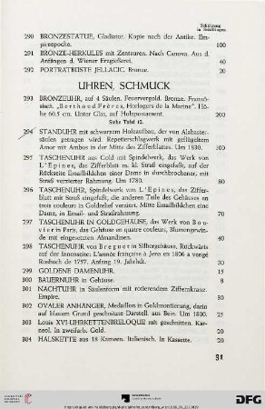 Uhren, Schmuck (Nr. 293-304)