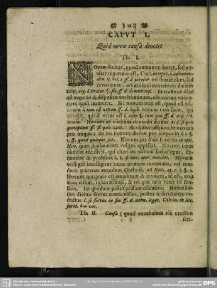 Caput I. Quid nova causa denotet