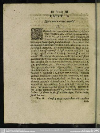 Caput I. Quid nova causa denotet