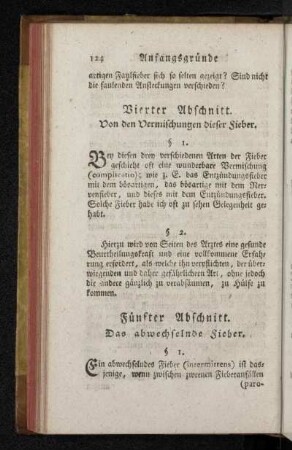 Fünfter Abschnitt. Das abwechselnde Fieber.
