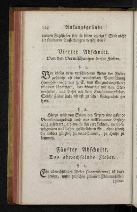Fünfter Abschnitt. Das abwechselnde Fieber.