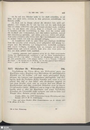 386. 1577, Oktober 20. Wittenberg