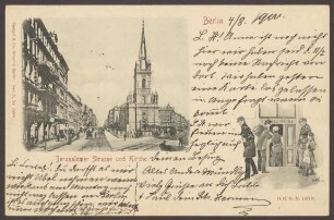 Ansichtskarte Jerusalemer Straße, Jerusalemkirche und Volksküche