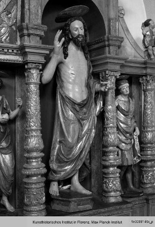 Der auferstandene Christus, flankiert von Johannes dem Täufer und Daniel