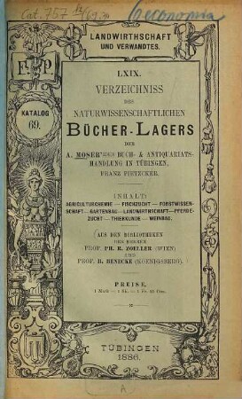 Katalog. 69. 1886