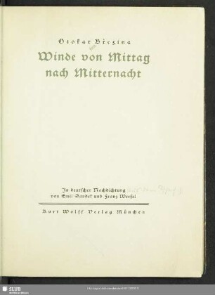Winde von Mittag nach Mitternacht
