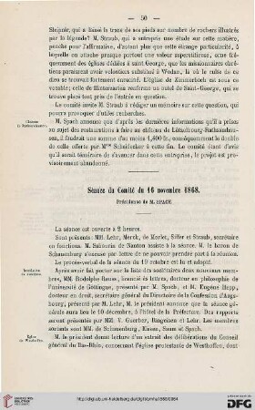 Séance du Comité du 16 novembre 1868
