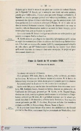 Séance du Comité du 16 novembre 1868